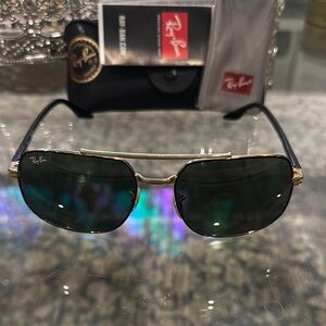 Ray-Ban Gold and Black Sunglasses